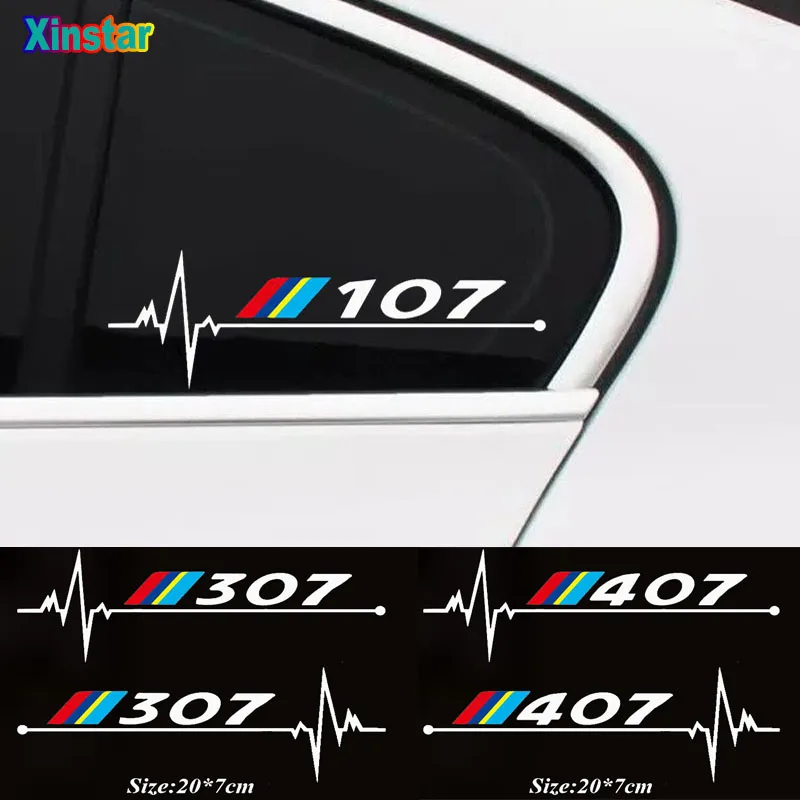 2 шт. наклейка Стикеры автомобильных окон для peugeot 106 108 206 208 306 308 508 2008 3008