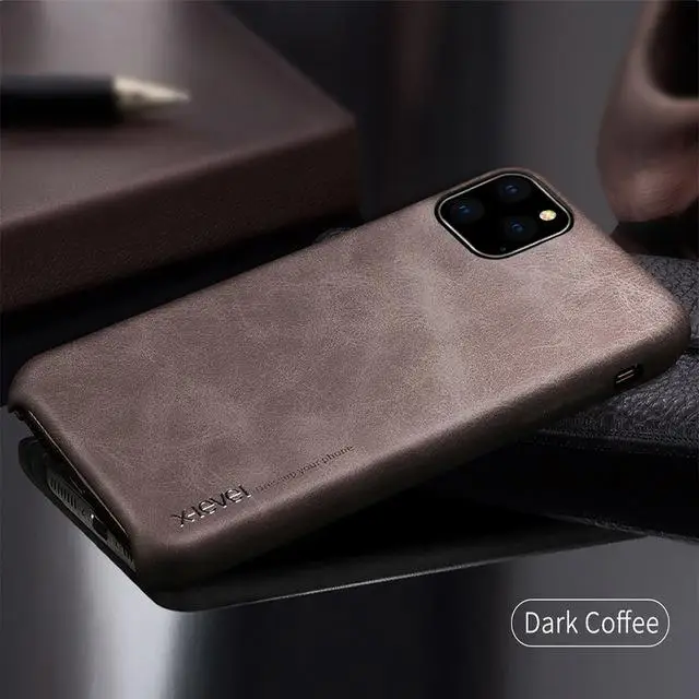 X-level кожаный чехол для Iphone 11 Pro Max Роскошный ультра светильник Ретро задняя крышка для телефона для Iphone 11 чехол Pro - Цвет: Коричневый
