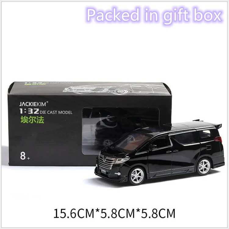 1:32, Toyota Alphard MPV, модель автомобиля из сплава, модель 4, открытая дверь со звуком, светильник, детские игрушки, подарки на Рождество, день рождения - Цвет: With gift box