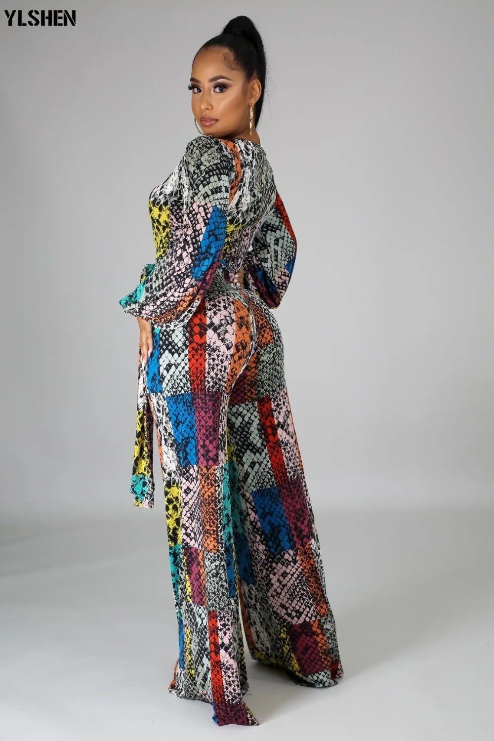 African Print Dresses For Women Sexy V-neck Jumpsuit African Clothes Africa Dress Dashiki Ankara Style Plus Size Africa Clothing 06