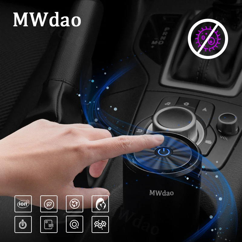 

MWdao car air purifier hepa ionizer ozone generator freshener vehicle aroma diffuser mini ozonizer for home flavoring in the car