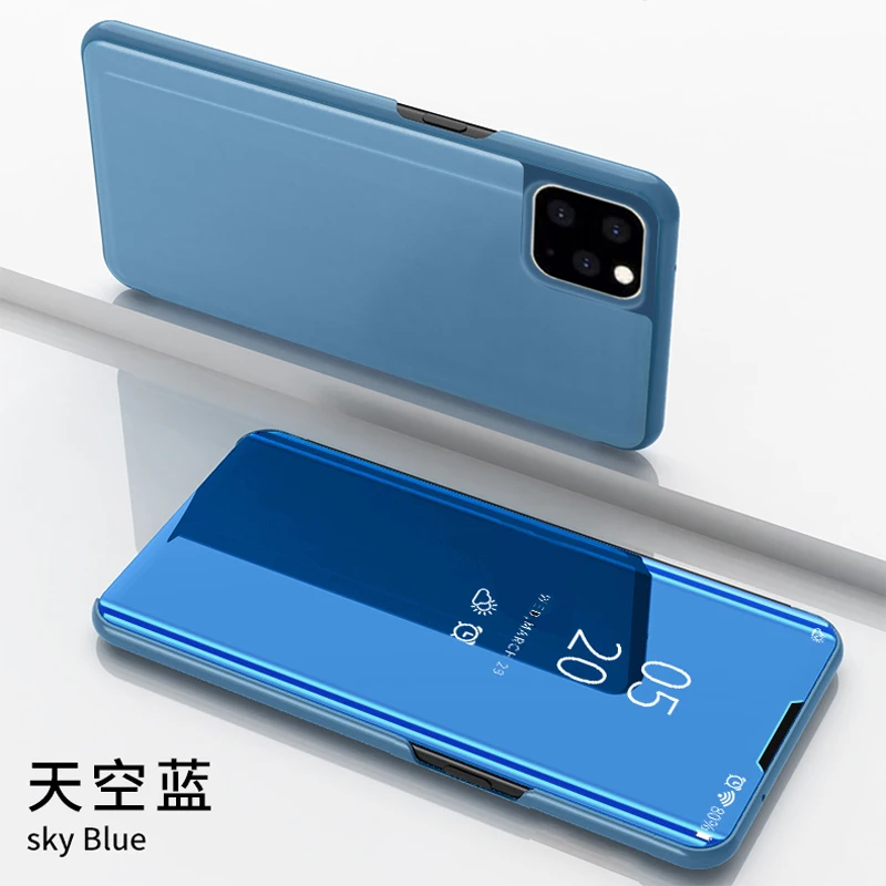 Зеркальный чехол для Apple IPhone 11 Pro Max XS флип кейс XR 6 7 8 Plus X S кожаный + PC