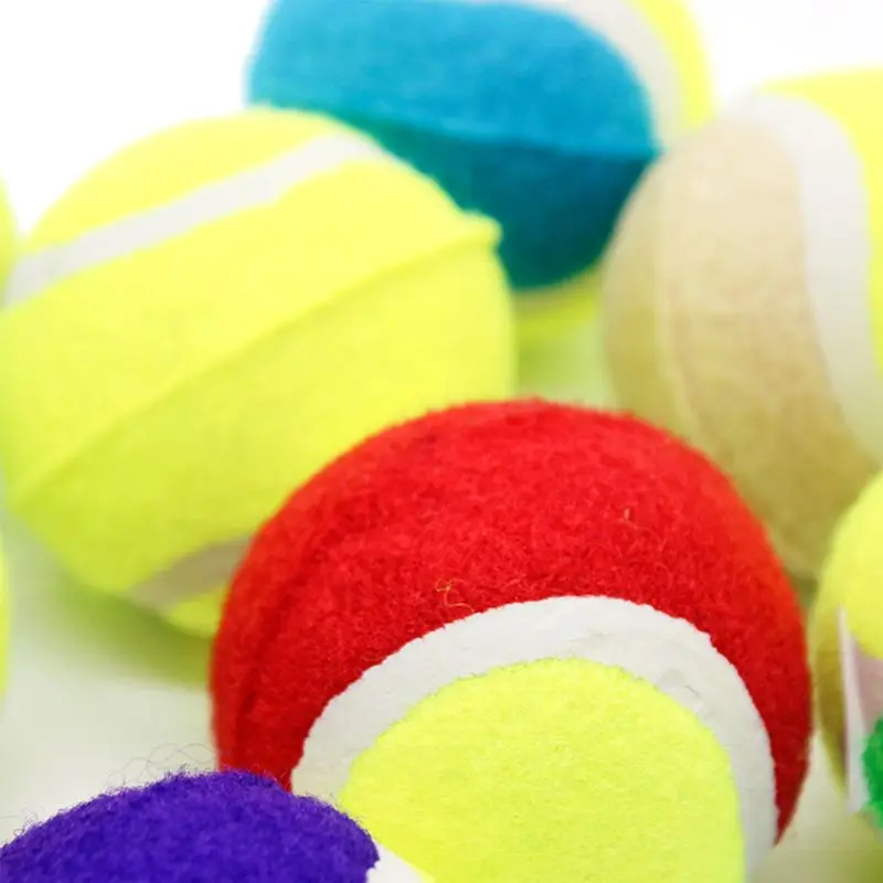 16PCS Soft Rubber Squeaky Tennis Balls Toy Small Dogs Pets Chasing Training Toy 85WC