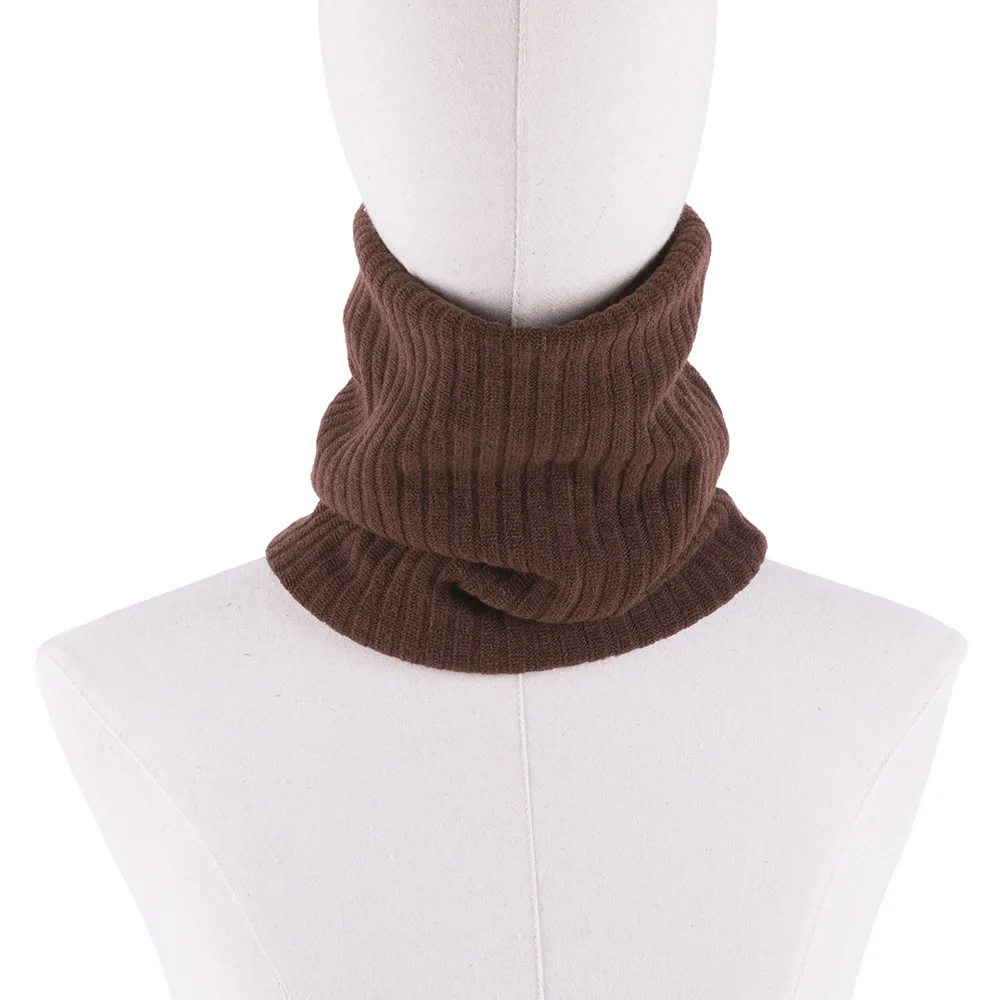 Winter Neck Warmer Fleece Men Women knitted Mask Neck Cover Tube Head Scarf For Cycling Skiing Hiking Bandana - Цвет: Coffee