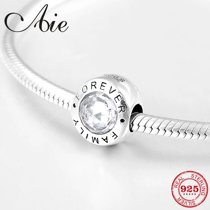 925 Sterling Silver represent love round shape Clear CZ fine beads Fit Original European Charms Bracelets making | Украшения и