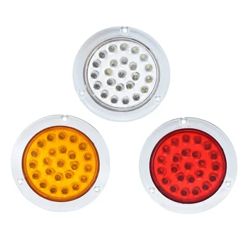 

Hot Reflectors Truck Side Mark Indicator Warning Lights 24LED Round Tail Light Stop Rear Turn Reverse Brake Signal Lamp Truck