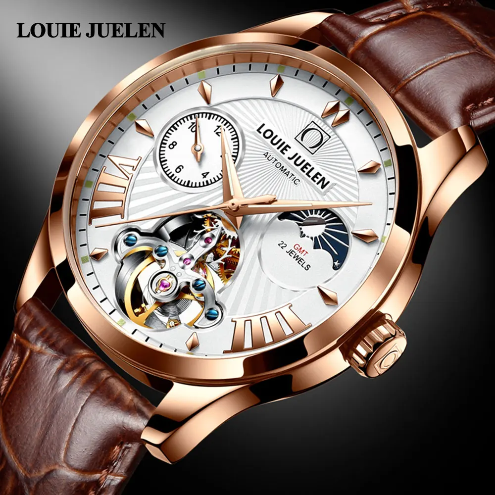 

Mechanical Watch Men Automatic Moon Phase Wirstwatches Waterproof Top Brand Luxury Automatic Mens watches Relogio Masculino
