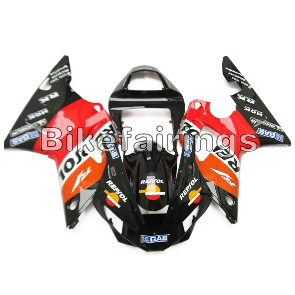 Repsol оранжевый черный спортивный велосипед Cowlings для Yamaha YZF1000 R1 2000 2001 00 01 R1 ABS пластик впрыска кузова Комплект новые обтекатели