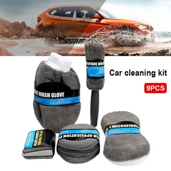 

Durable Car Wash Kit Car Cleaning Supplies Cars Universal Car Cleaning Kit for Clean Home Waxing for 9pcs
