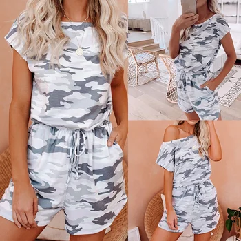 

Camouflage Casual Suits Women's Tracksuit 2 Piece Set T-Shirt and Shorts Sports Suits Summer Sweatshirt Set
