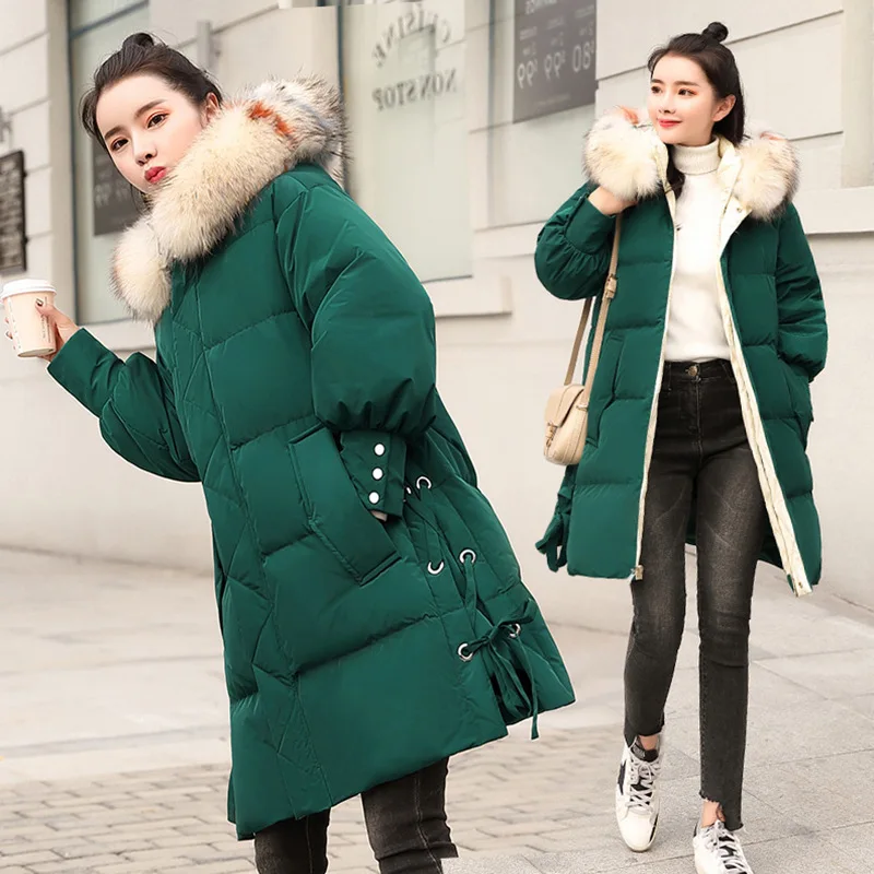 

Cotton-padded Clothes Women's Mid-length 2018 Winter New Style WOMEN'S Dress Korean-style Slim Fit Slimming down Jacket Cotton-p