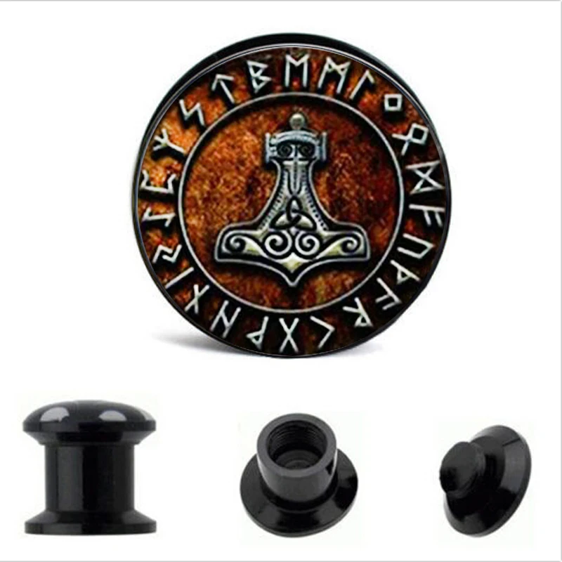 

Logo Picture Ear Tunnels Earrings Plug Tunnel Wholesales Body Piercing Screw Ear Gauges Expander Stretcher kit