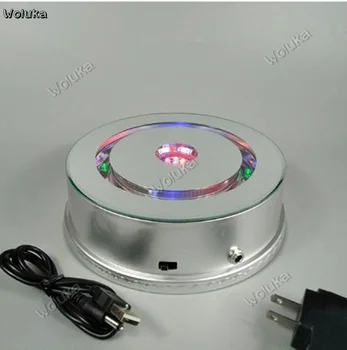

Crystal rotating colorful led light base jewelry display stand wireless automatic charging turntable shooting CD50 T03
