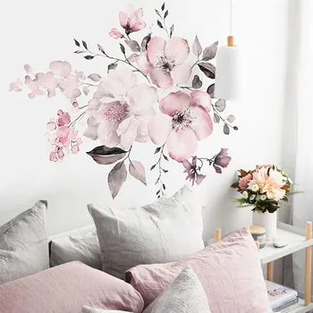 

Pink White Peony Flowers Wall Stickers Wall Decal Home Decor Living Room Bedroom Home Decoration Wall Decal Home Decor Floral