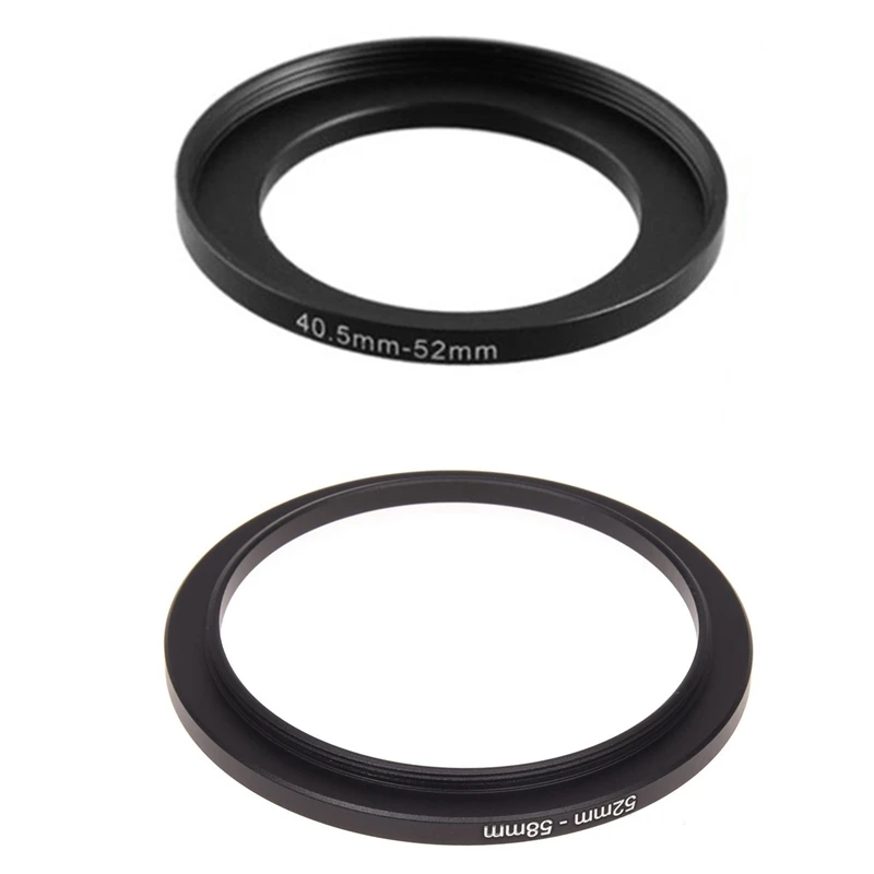 2 Pcs Replacement Metal Filter Step Up Ring Adapter for Camera 40.5mm-52mm & 52mm-58mm | Электроника