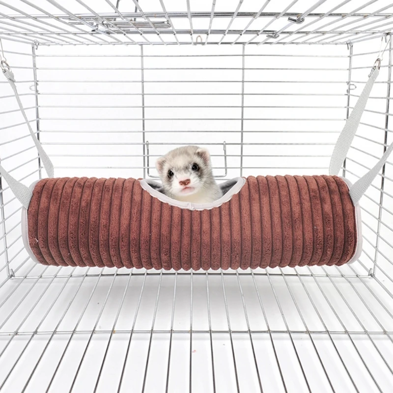 Winter Warm Hamster Tunnel Hammock for Small Animals Sugar Glider Tube Swing Bed Nest Sleeping Bed Rat Ferret Toy Cage
