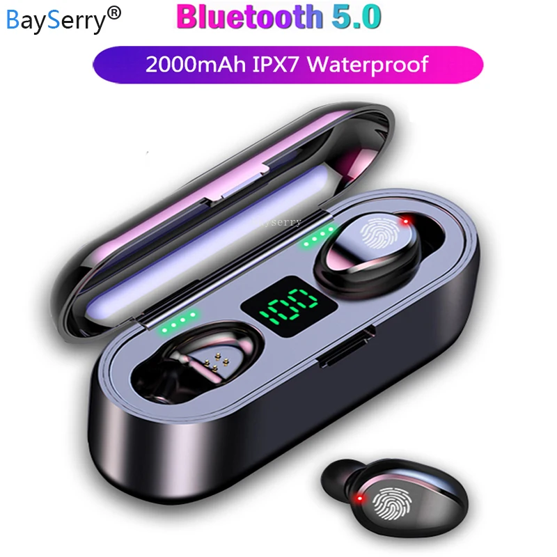 2000 мАч Внешний аккумулятор TWS беспроводные наушники Bluetooth 5 0 стерео музыка