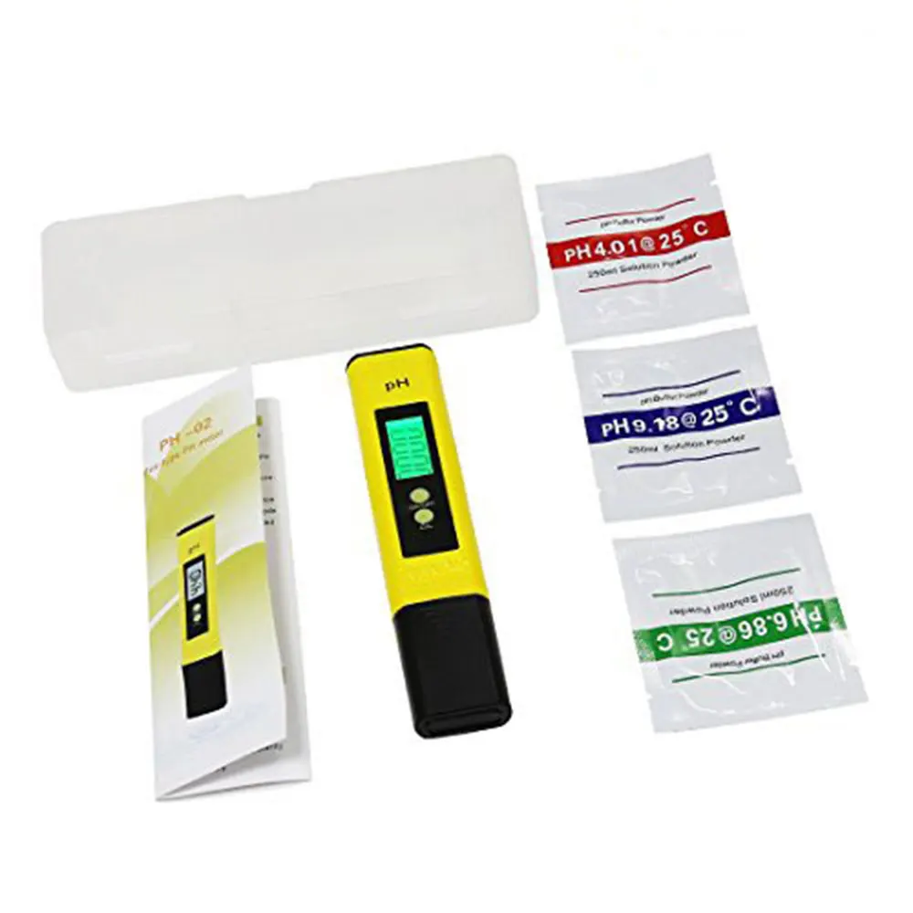 with Test Paper Protable 0.00-14.00PH Tester Accuracy Calibration PH Meter Pen Plastic Creative Gadgets Household