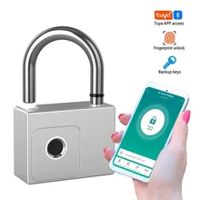 Smart Fingerprint Printing Padlock IP65 Waterproof Tuya Bluetooth USB Rechargeable Key Unlock Anti-theft Bag Cabinet Door Lock
