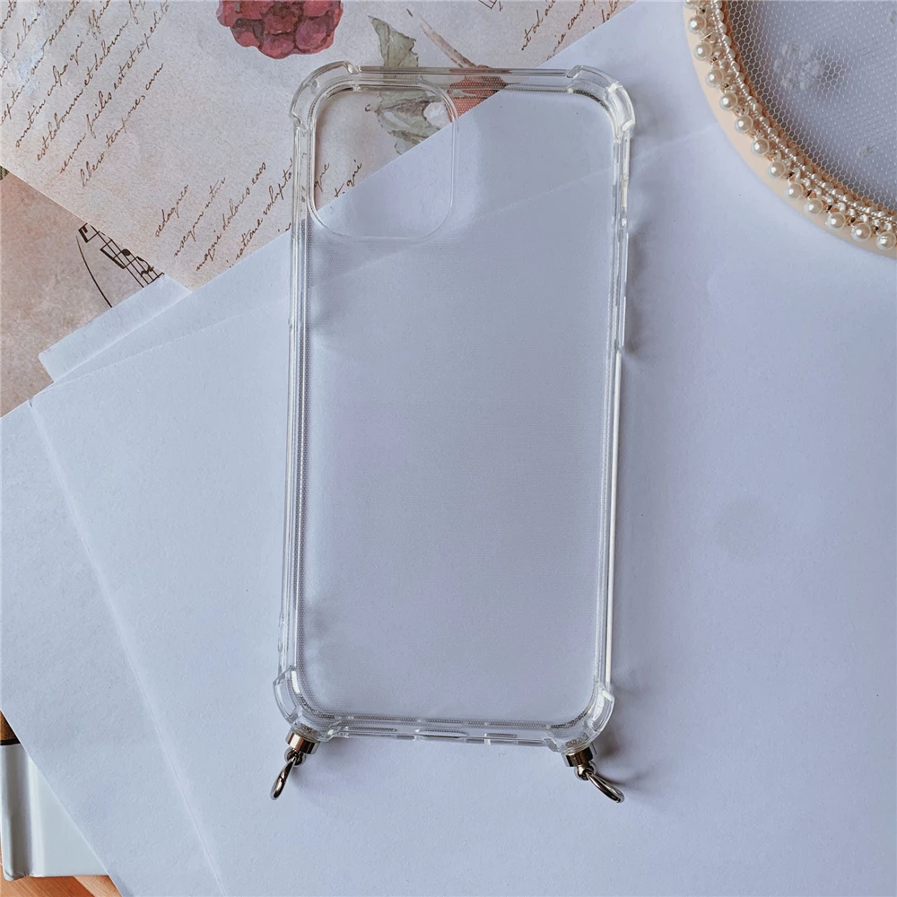 Transparent Shockproof Phone Case with Metal Ring and Soft Four-Corner Back Cover
