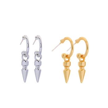 

Fashion 2020 New Gold Silver Color Rivet Earring Drop Earrings For Women Wholesale Factory