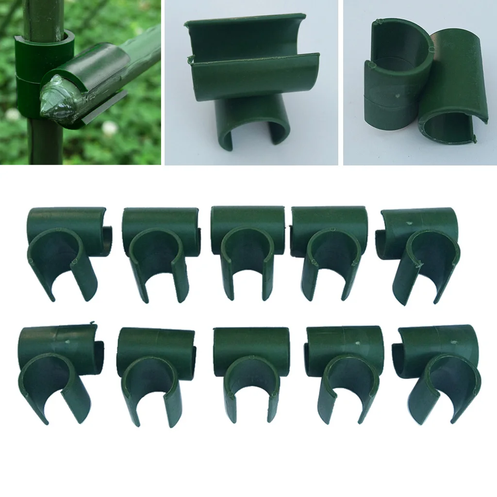 10pcs Fastener Greenhouse Bracket Pole Fixed Clamp Garden Plant Stakes