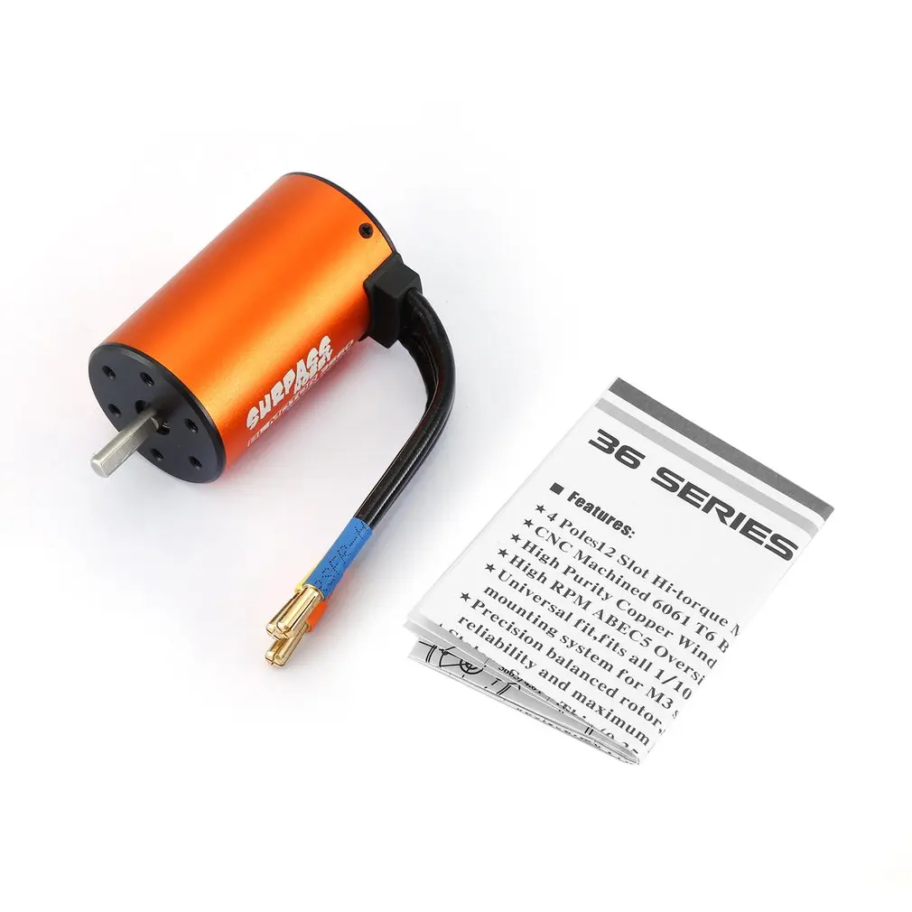 

SURPASSHOBBY 3660 4300KV/3300KV/3800KV Brushless Sensorless Motor with 60A ESC Combo Set for 1/10 RC Car Truck Part Accessories