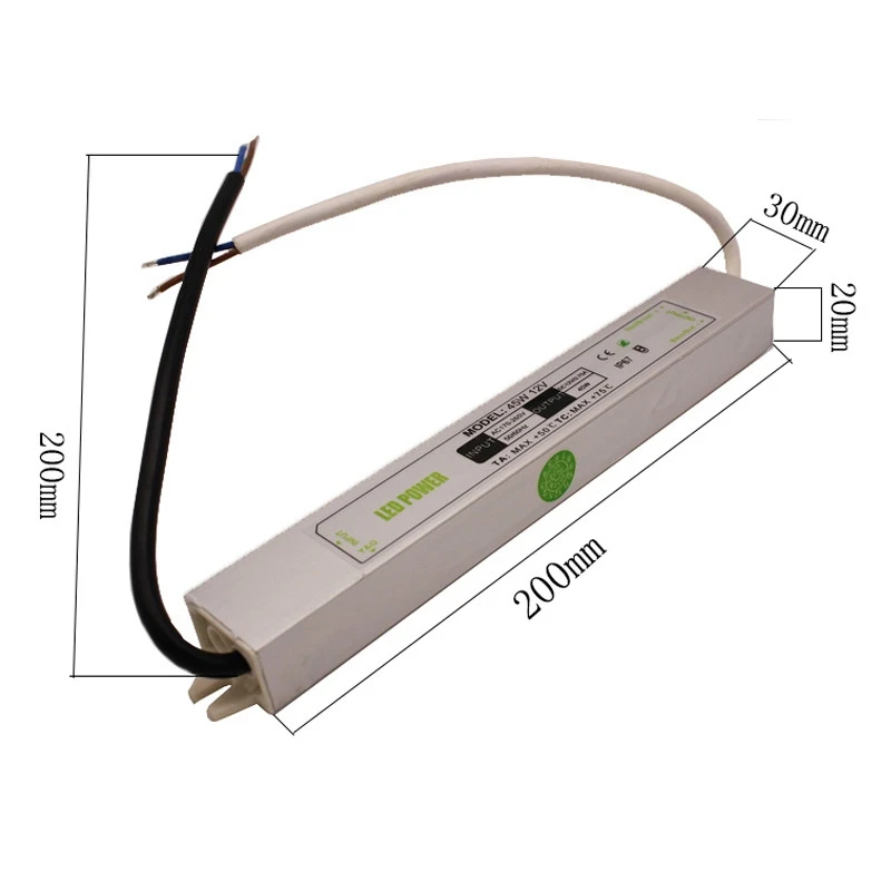 Dc12V 45W электронный светодиодный драйвер Ip67 водонепроницаемое оборудование для наружного освещения Выделенные трансформаторы питания