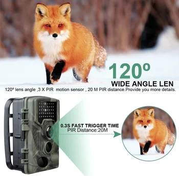

20MP Hunting Trail Camera HD 1080P Infared Wildlife Scouting Cam Night Vision Camera 0.3s Trigger Time Wildlife Photo Trap