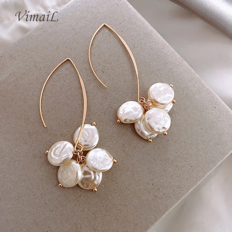 

Long Shell Earrings For Women Original Designer Gold Tassel Big Earings Jewelry Ear Rings Acrylic Earing Jewellery