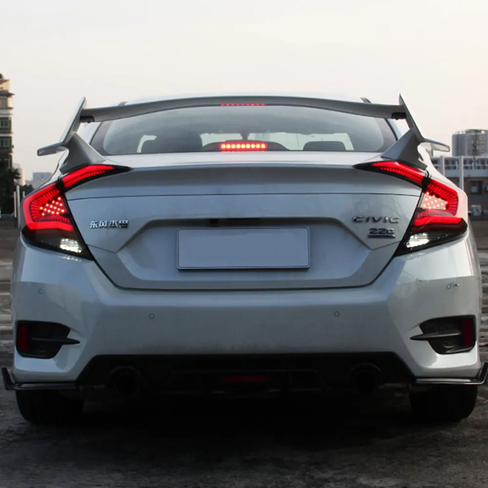 Светодиодный фонарь светильник s в сборе для Honda Civic- все светодиодный задний фонарь стоп-сигнал заднего хода светильник беспроводной сзади Резервное копирование лампы дневные ходовые огни автомобиля задние светодиодные светильник