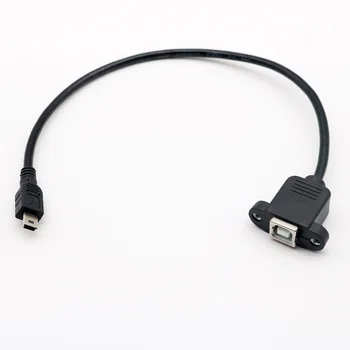 

Mini USB 5 Pin Male Plug to USB 2.0 B Female Jack Socket Printer Panel Mount Extension Adapter Cord Cable 30cm 1ft