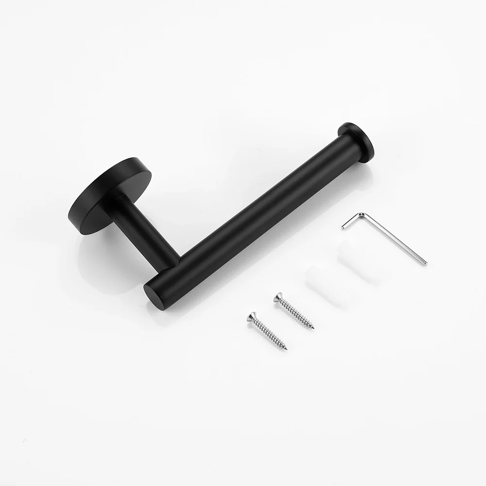 Bathroom accessories 304 stainless steel toilet paper holder simple round paper rack wall mounted Lavatory toilet hook