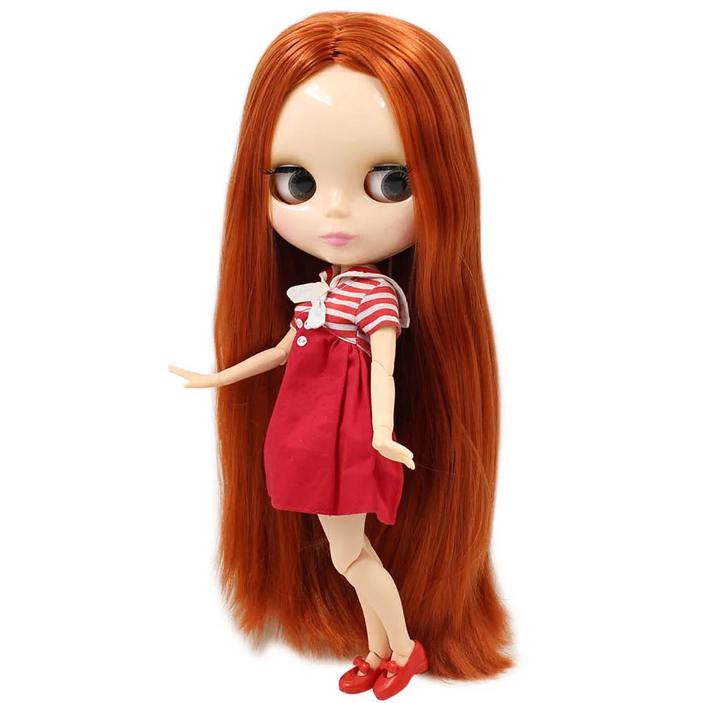Кукла Blyth шарнирная с прямыми красными и коричневыми волосами 30 см | Игрушки хобби