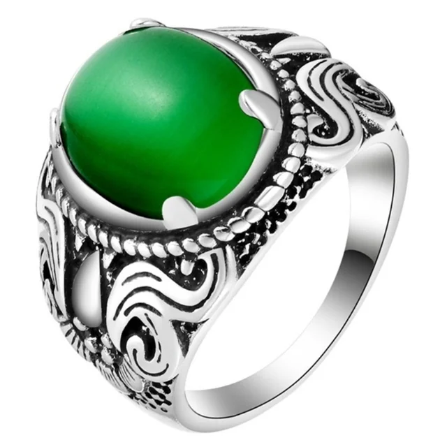 Jewelry Vintage Ring Moonstones Bague wedding mens rings jewlery for women green