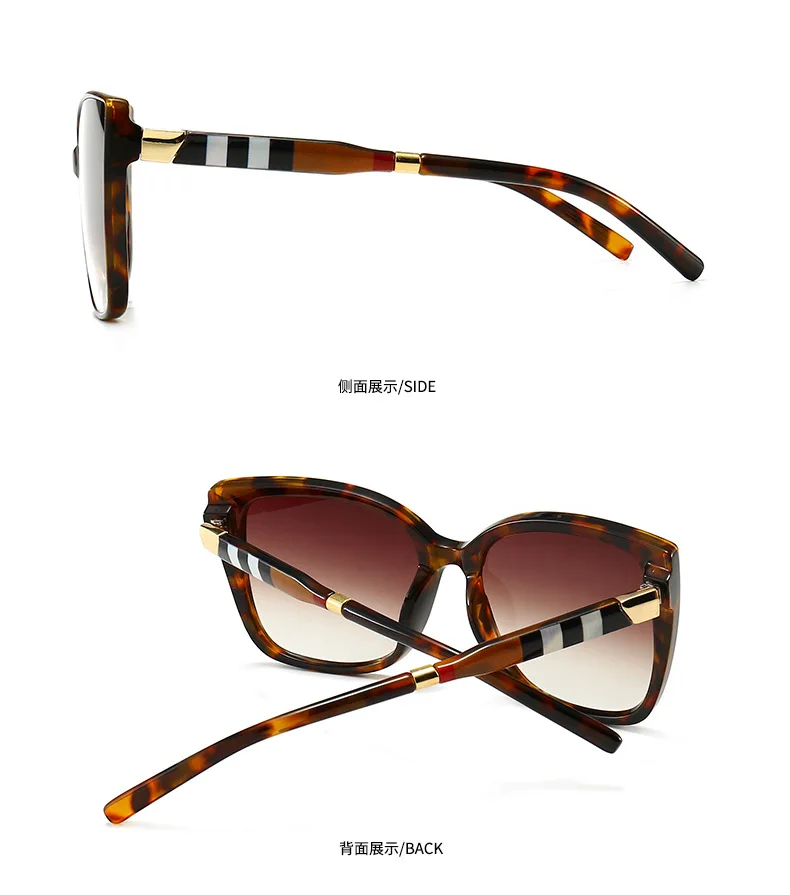 cute sunglasses Explosive cat-eye scottish pattern sunglasses European and American street style INS sunglasses rectangle sunglasses