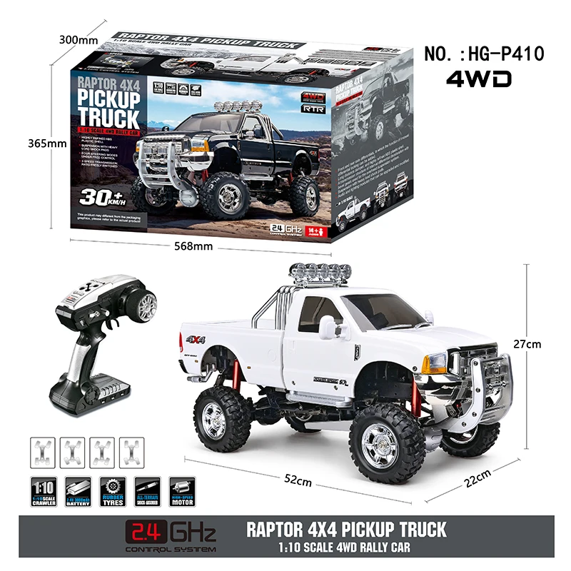 HG 1/10 RC Pickup Truck P410 4*4 Rally Racing Car Crawler Truck 2.4G