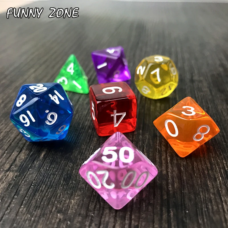 7 шт./компл. прозрачный фотоальбом D4 d6 d8 d10 % d12 d20 для настольных игр ролевых костей