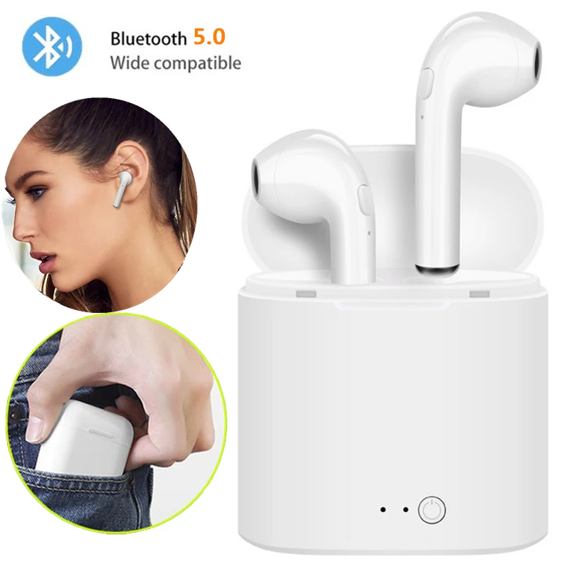 New Mini i7s TWS Wireless Bluetooth Earphone Stereo Earbud Headset With Mic Charging Box For Smart phone Earbuds Earpieces i7s