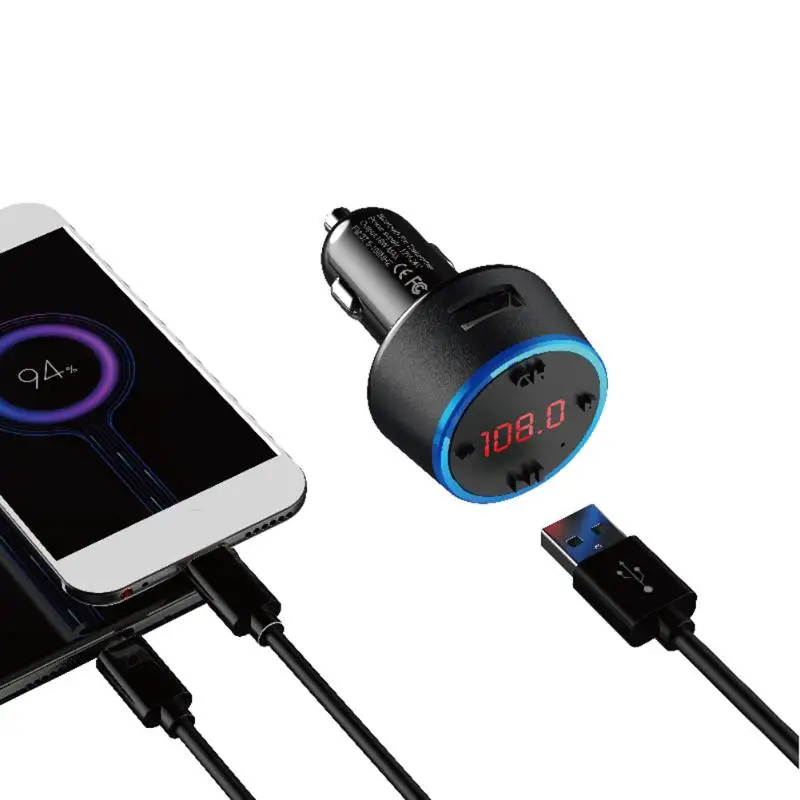Автомобильный Bluetooth fm-передатчик AD-961 Hands Free MP3-плеер QC3.0 USB зарядное устройство автомобильные аксессуары Встроенный микрофон Поддержка A2DP
