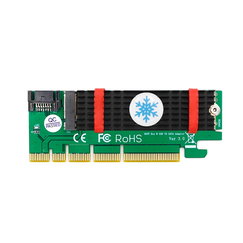 NGFF M.2 B Ключ SATA-Bus, с помощью которого можно SSD SATA3 адаптер PCI Express x1 x4 x8 x16 слот SATA кабель радиатор поддержки 2230 2242 2260 2280 M2 SSD
