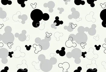 

7x5FT Abstract Black White Mickey Minnie Mouse Siluette Custom Photo Backdrop Background Vinyl 220cm X 150cm