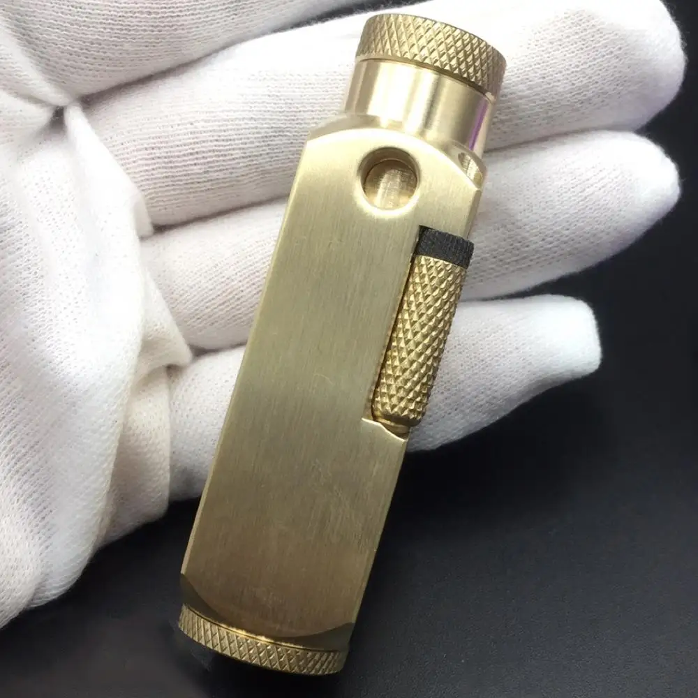Ручная работа латунная Классическая масляная зажигалка для мужчин сигаретный брикет подарок 72 мм* 21 мм 155 г - Цвет: No1