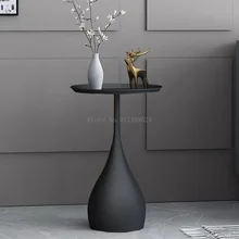 

table basse High Quality Side Coffee Table for Living Room Bedroom Metal Iron Drop Shape Bedside Table Furniture for Home
