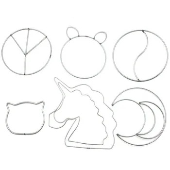 

Dreamcatcher Ring Solid Welding Circular Ring Handmade DIY Retro Unicorn Moon Cat Star nordic decor home dream catchers hanging