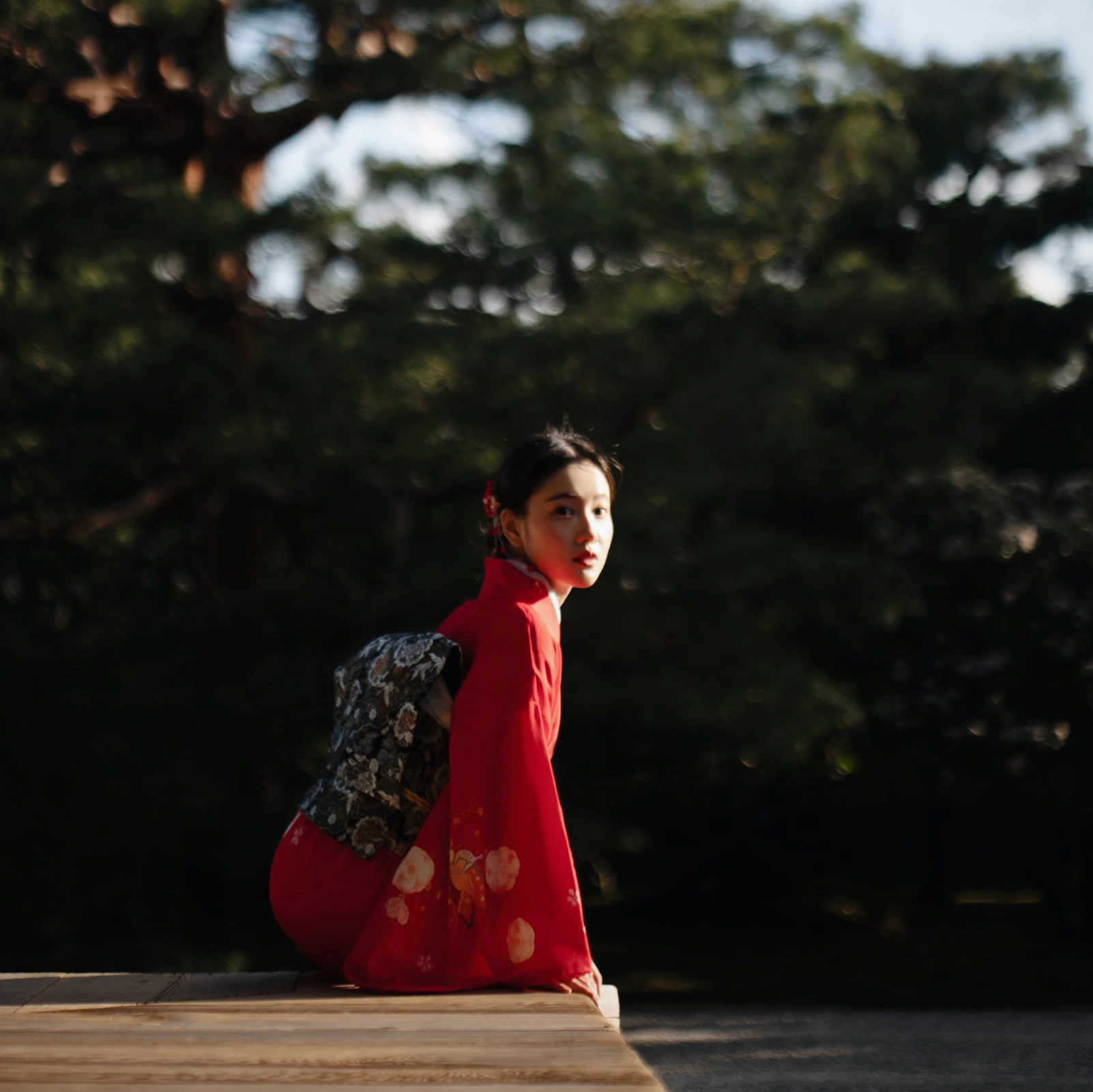 sellworld Ретро японское кимоно стиль юката девушка красное платье женщина цветочный принт длинное платье с сумочкой