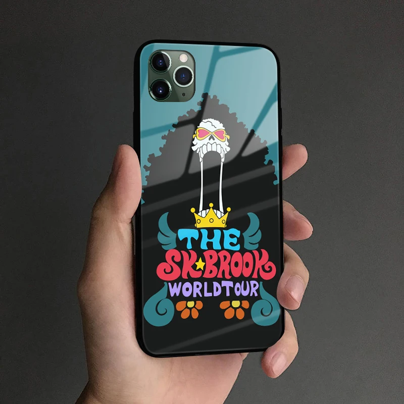 Soul King Brook one piece Аниме мягкий силиконовый стеклянный чехол для телефона, чехол для iPhone 6 6s 7 8 Plus X XR XS 11 Pro max - Цвет: OPBROOK 2