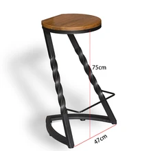 Современный минималистичный стул из цельного дерева для кафе-бара, скандинавские домашние железные барные стулья, креативные барные стулья в американском стиле