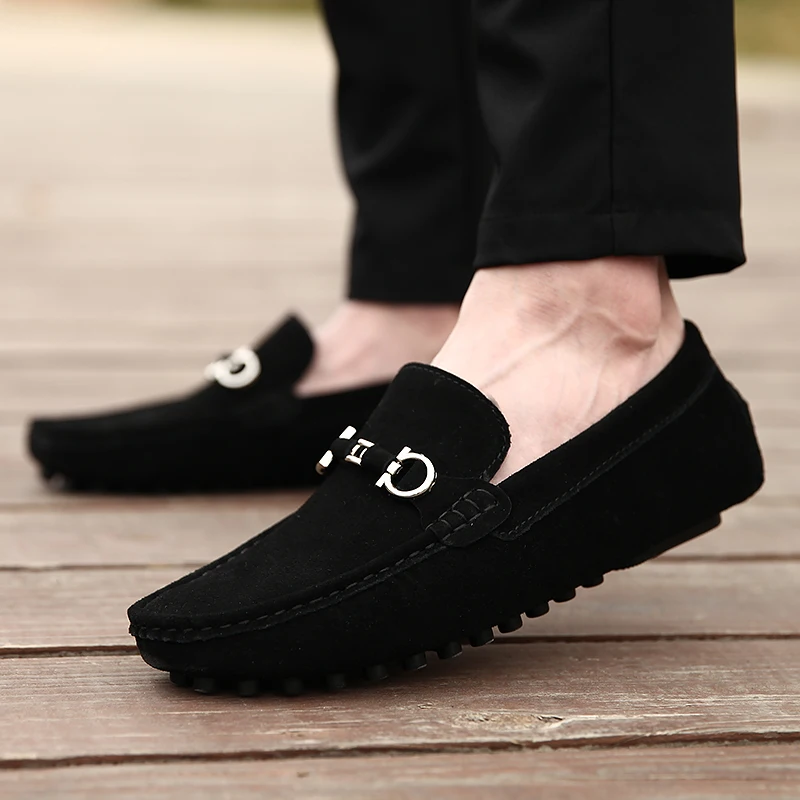 Penny Loafers Driving-Shoes Moccasins Home-Grey Flats Slip On Casual Man