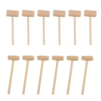 

20Pcs Practical Durable Solid Mini Creative Food Mallet Hitting Hammer Household Beat Toy Wooden Hammer for Kids Restaurant Home